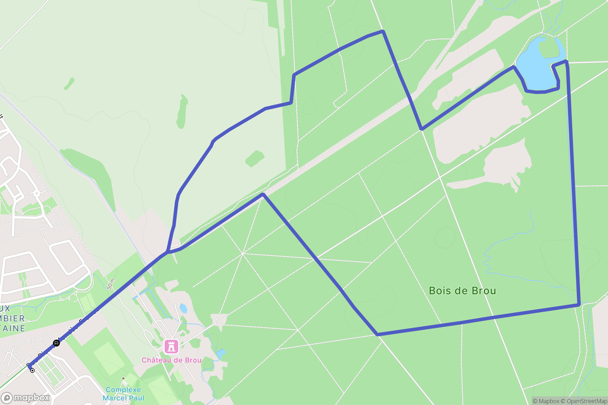 Brou-sur-Chantereine : carte du parcours de randonnée - France