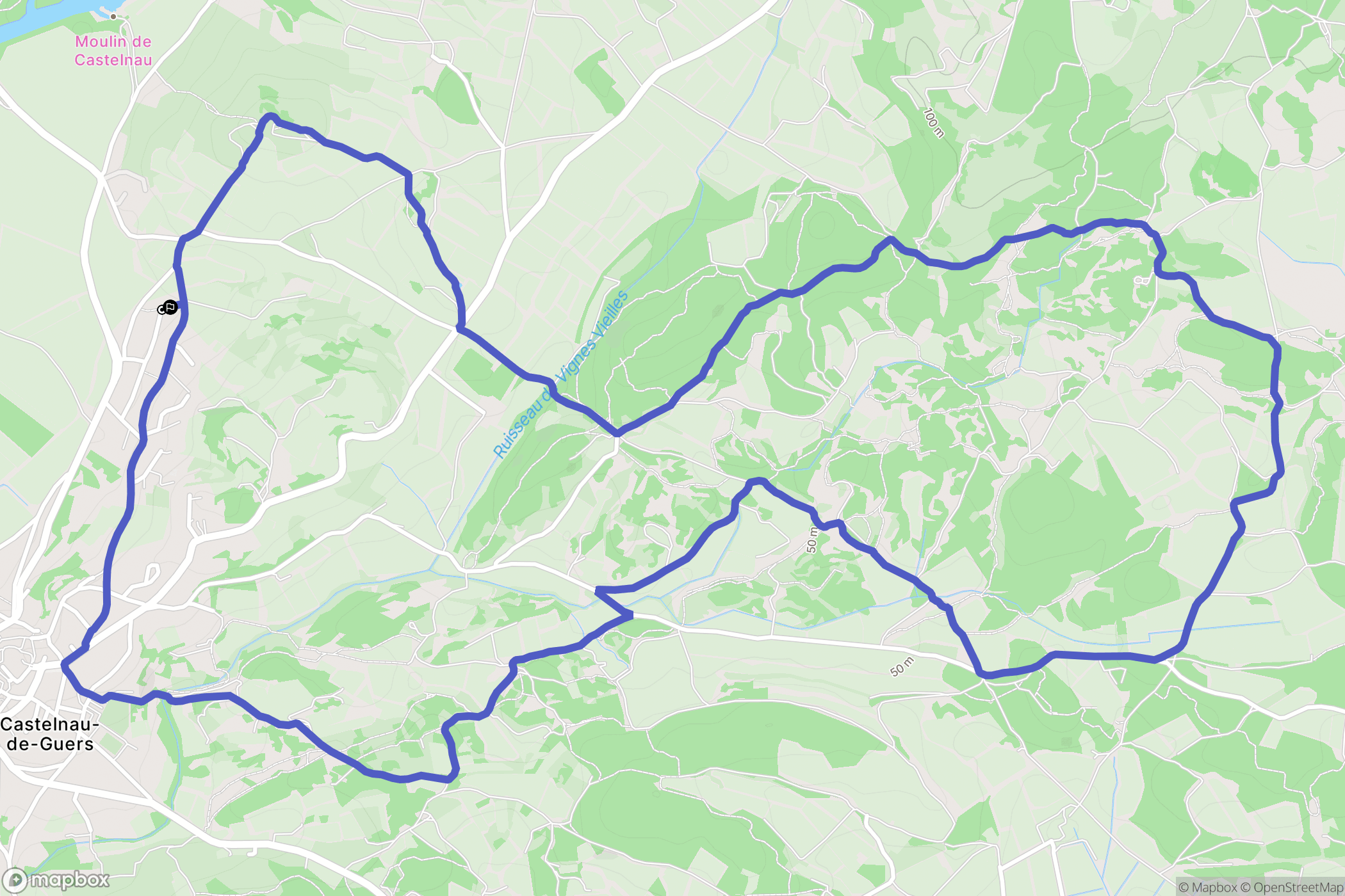 Castelnau-de-Guers : carte du parcours de randonnée - France