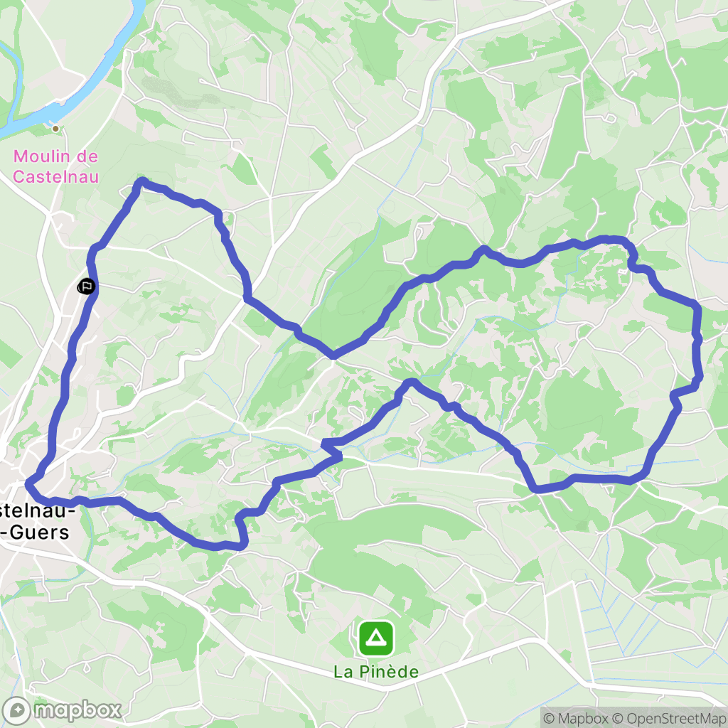 Castelnau-de-Guers : carte du parcours de randonnée - France
