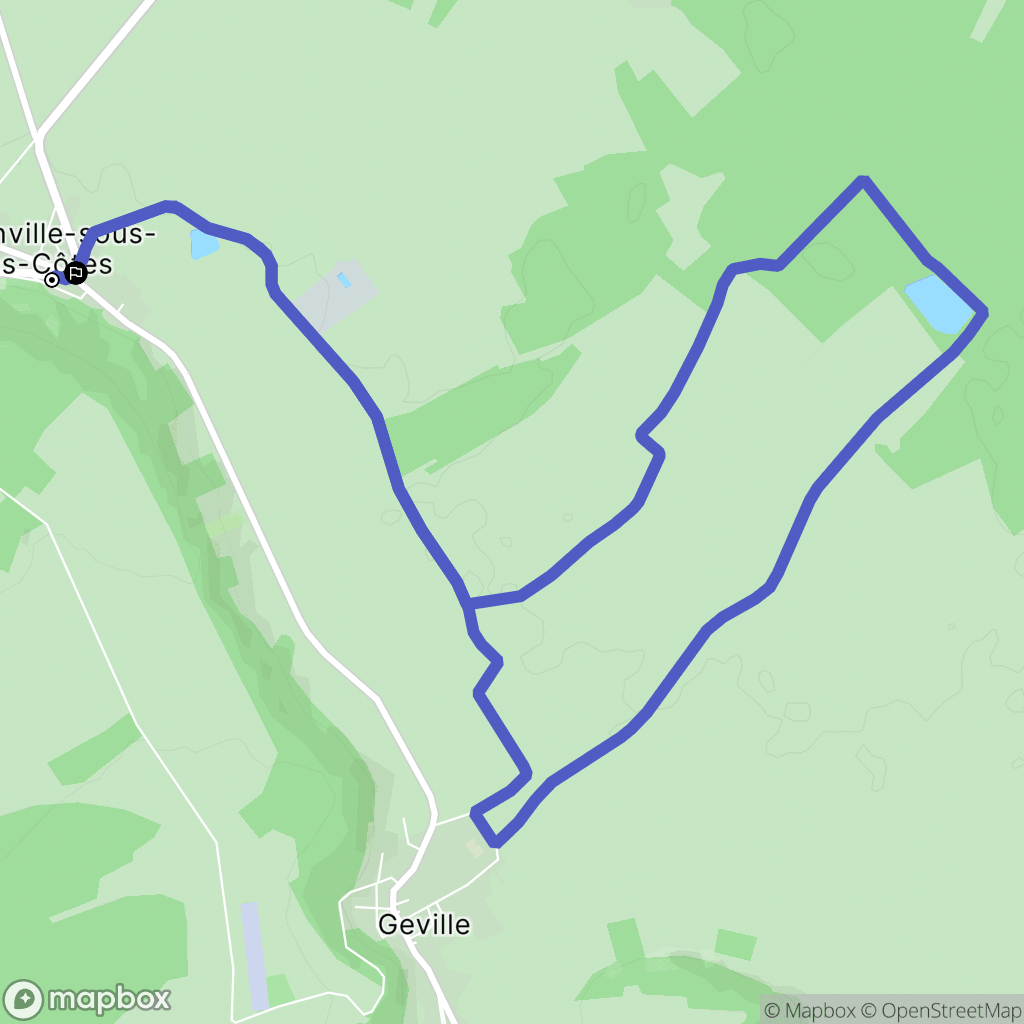Geville : carte du parcours de randonnée - France