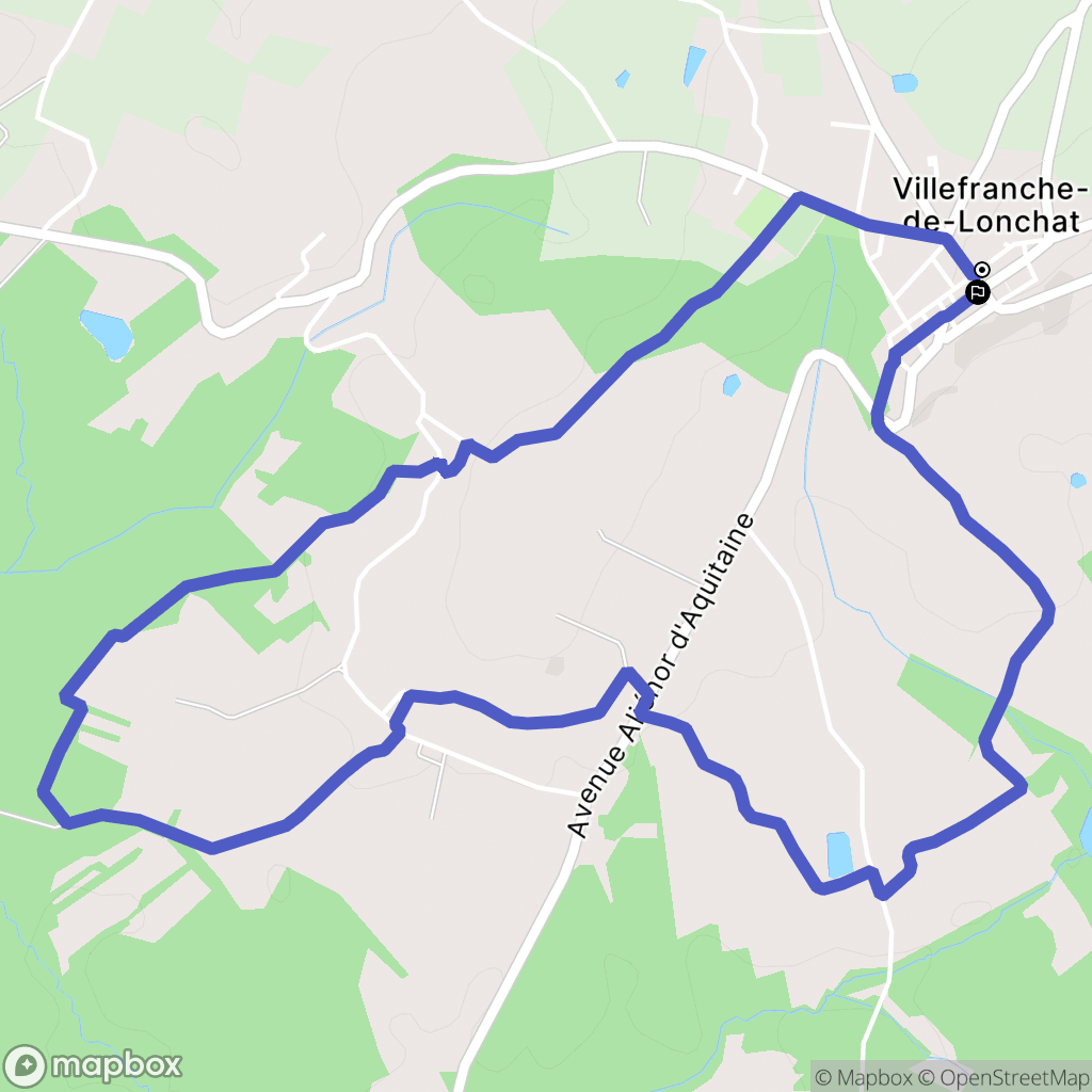 Villefranche-de-Lonchat : carte du parcours de randonnée - France