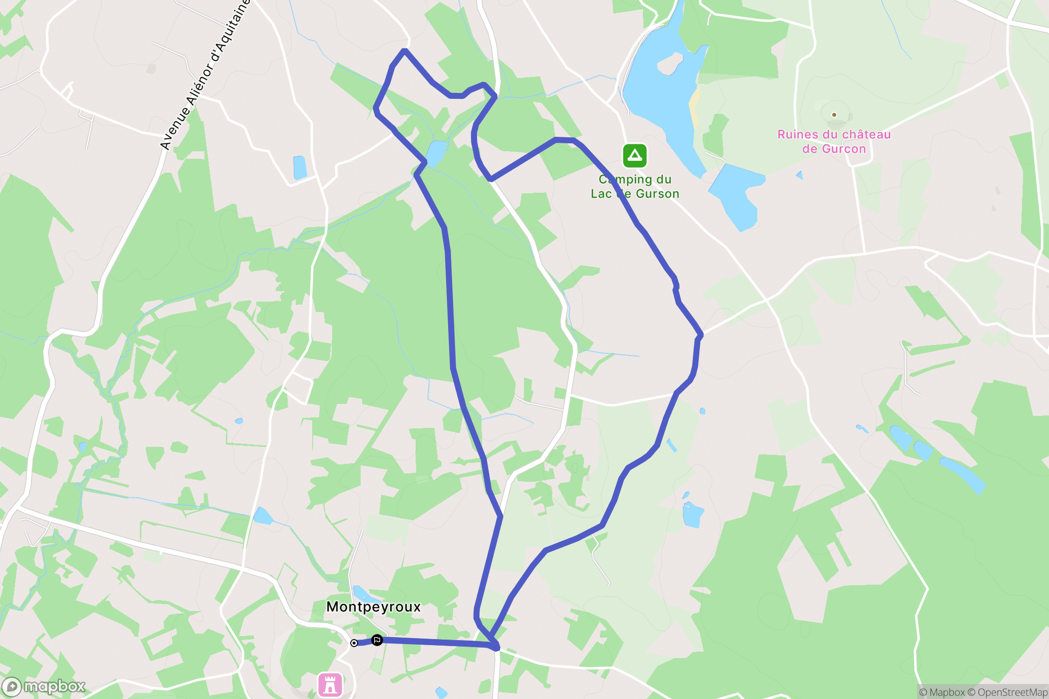 Montpeyroux : carte du parcours de randonnée - France