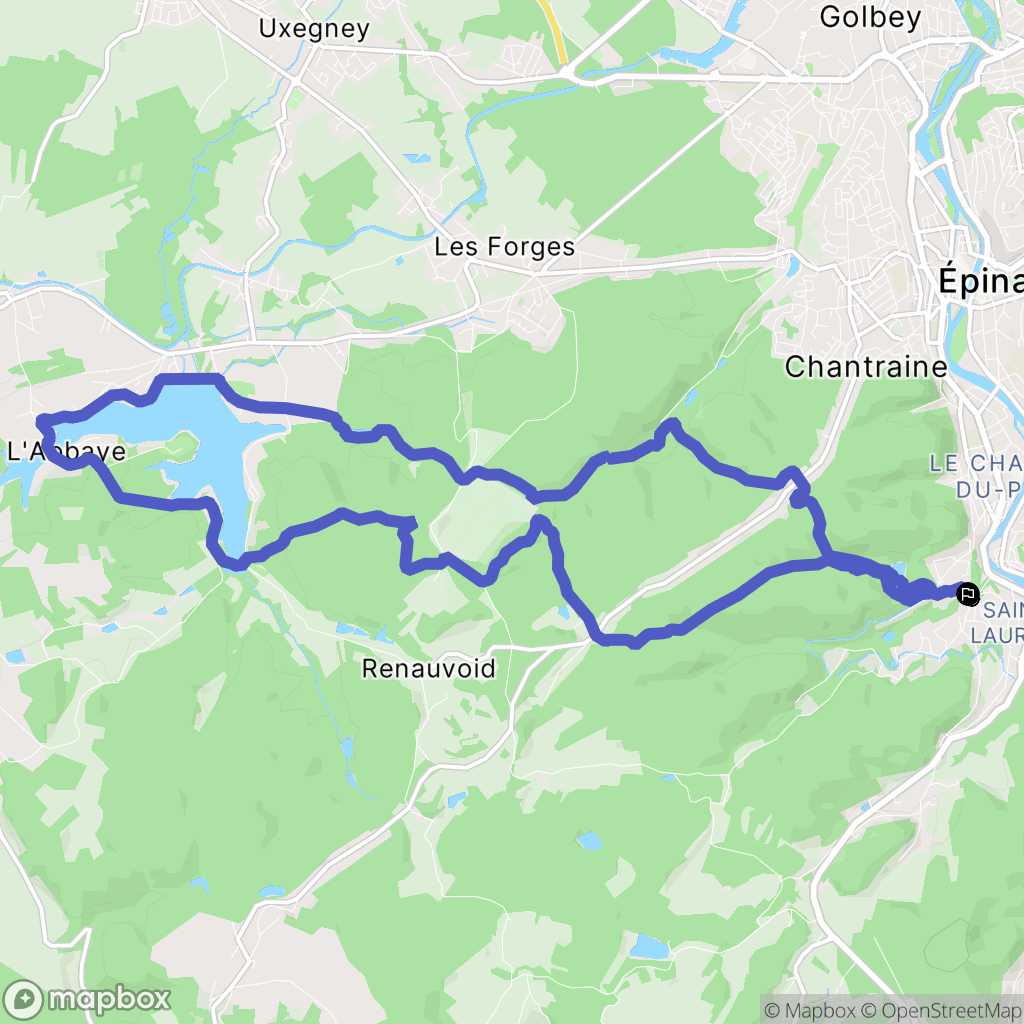 Épinal : carte du parcours de randonnée - France