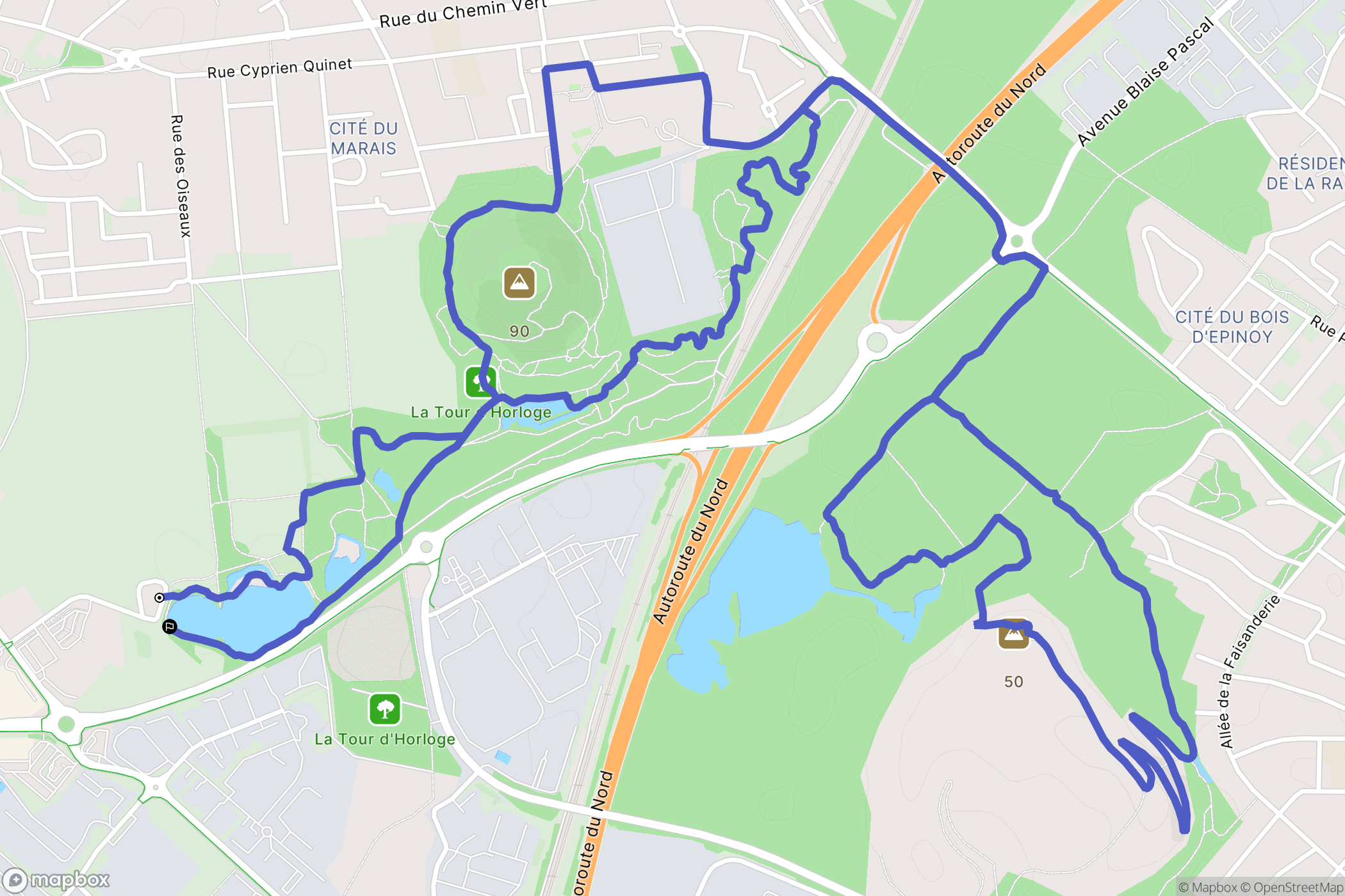 Carvin : carte du parcours de randonnée - France