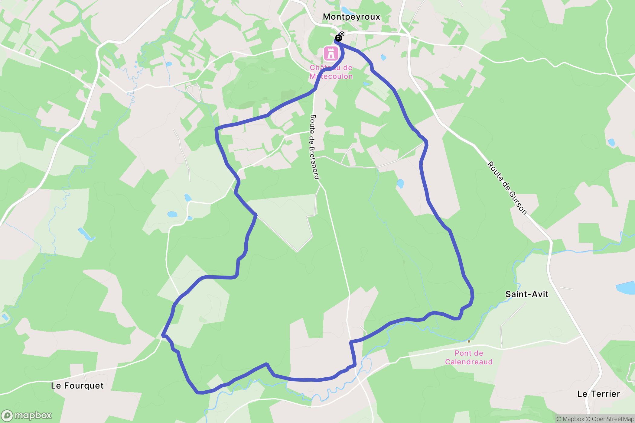 Montpeyroux : carte du parcours de randonnée - France