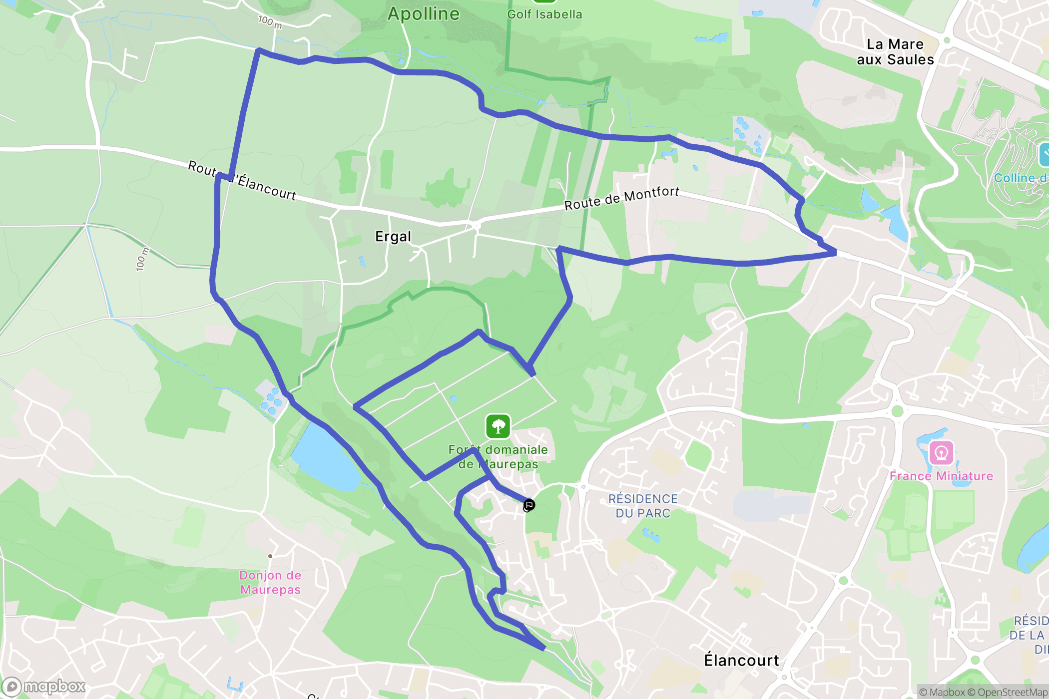 Maurepas : carte du parcours de randonnée - France