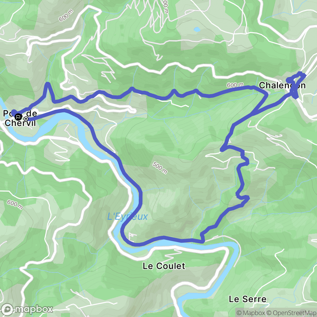 Chalencon : carte du parcours de randonnée - France