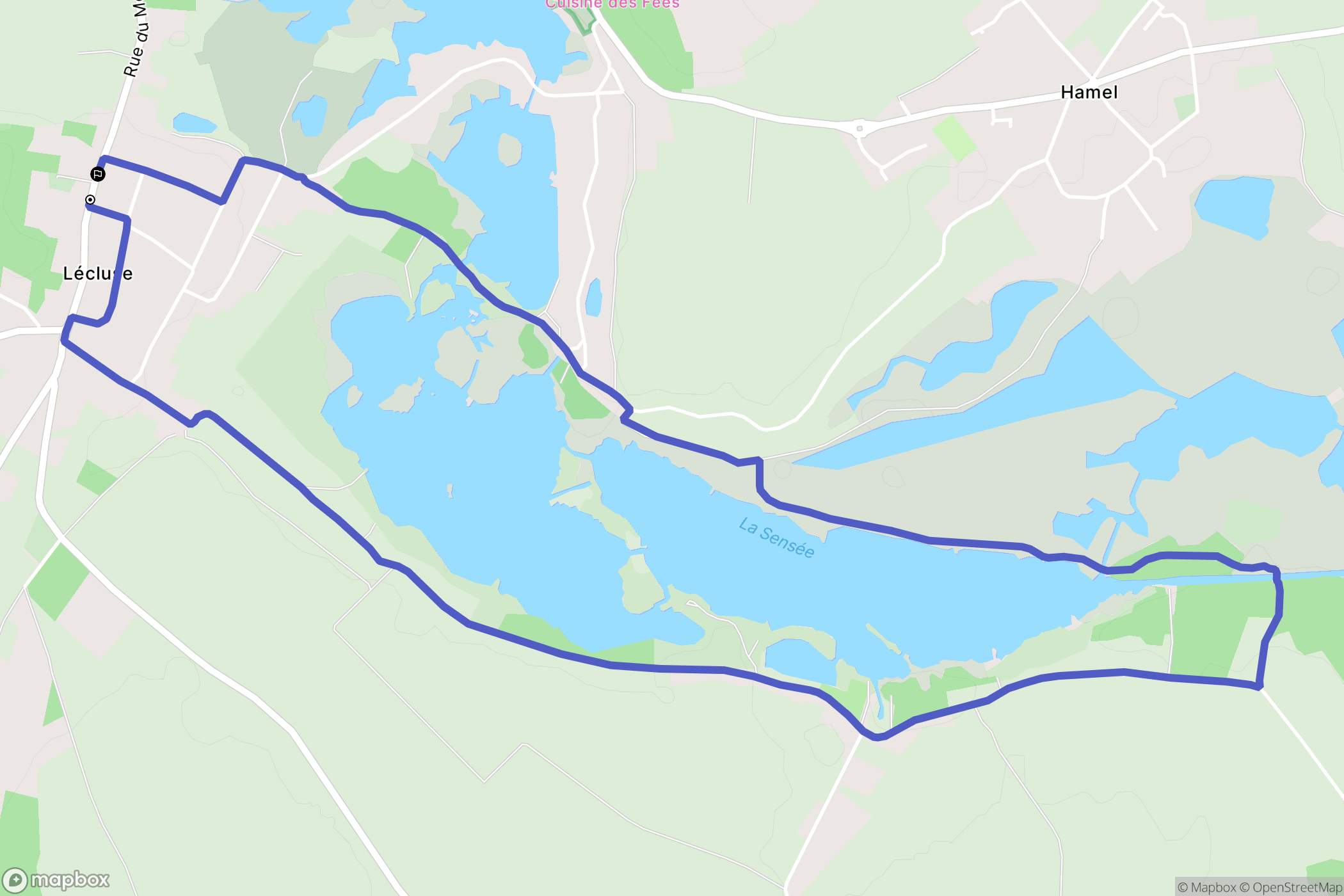 Lécluse : carte du parcours de randonnée - France