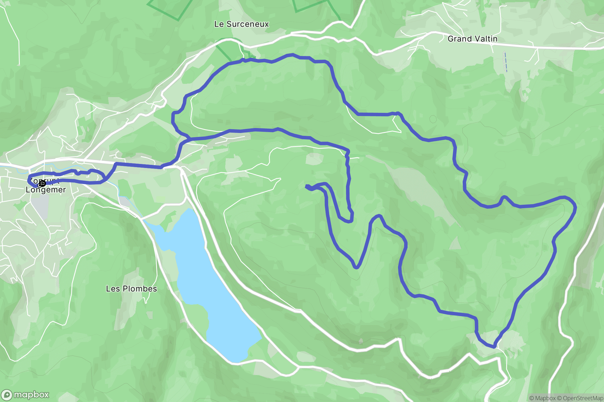 Xonrupt-Longemer : carte du parcours de randonnée - France