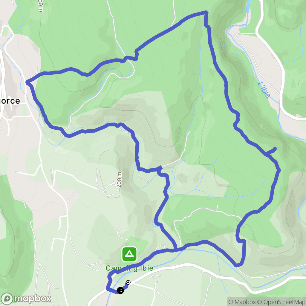 Lagorce : carte du parcours de randonnée - France