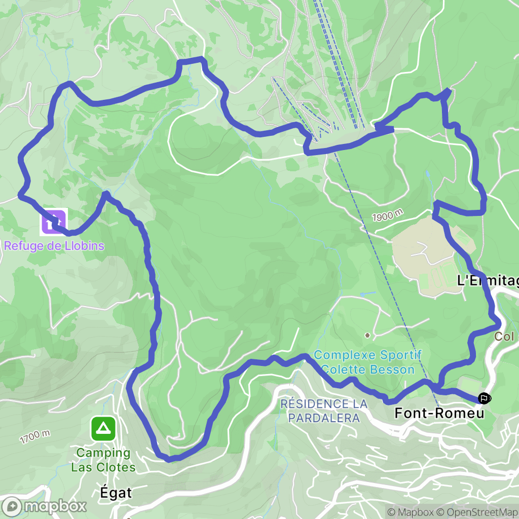 Font-Romeu-Odeillo-Via : carte du parcours de randonnée - France