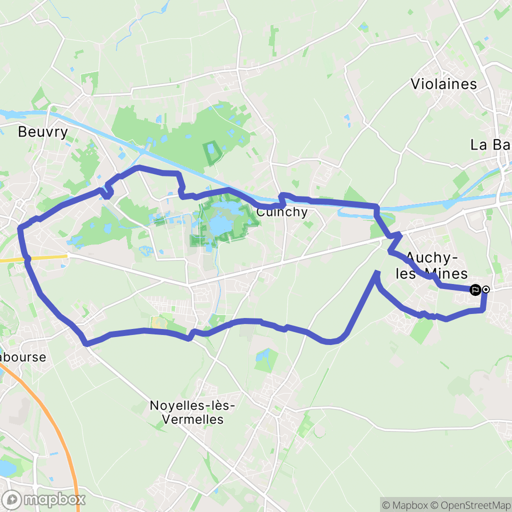 Haisnes : carte du parcours de randonnée - France