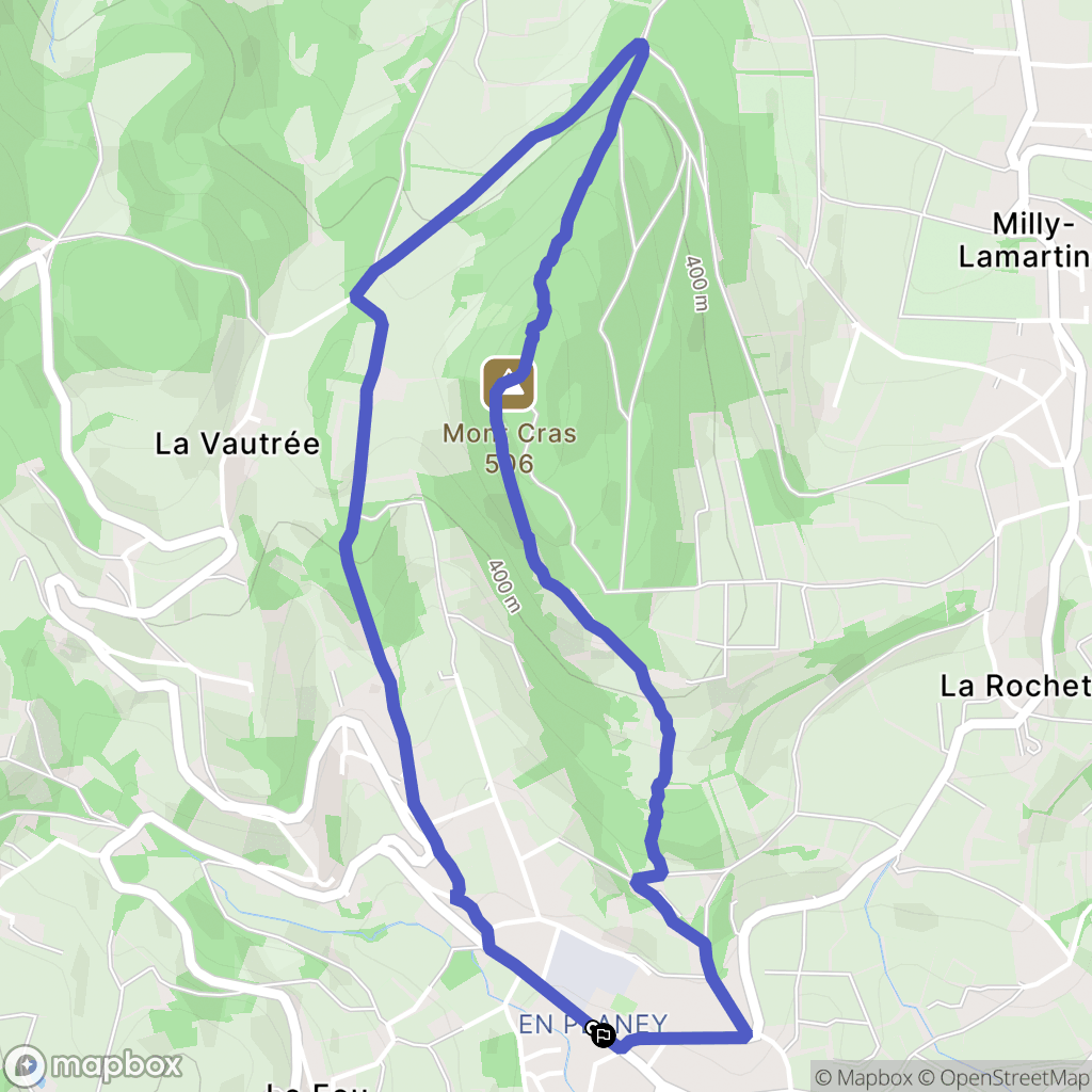Pierreclos : carte du parcours de randonnée - France