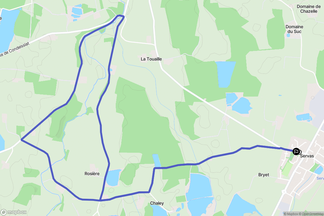 Servas : carte du parcours de randonnée - France