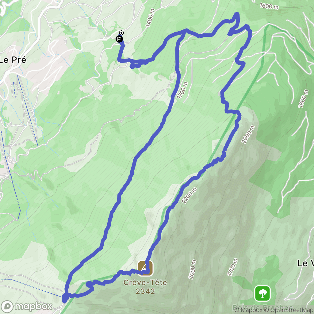 Les Avanchers-Valmorel : carte du parcours de randonnée - France