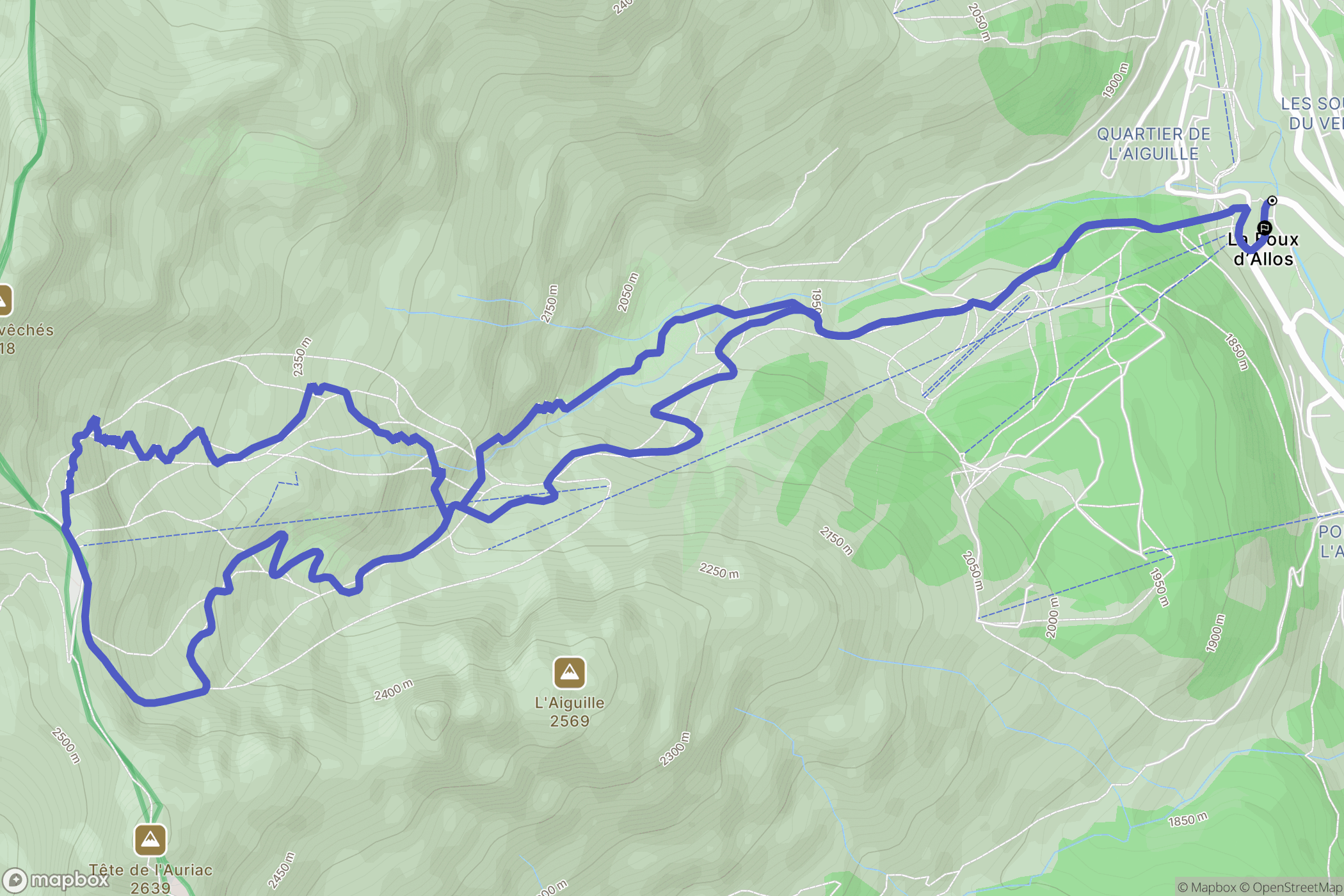 Allos : carte du parcours de randonnée - France