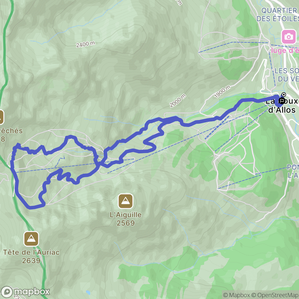 Allos : carte du parcours de randonnée - France