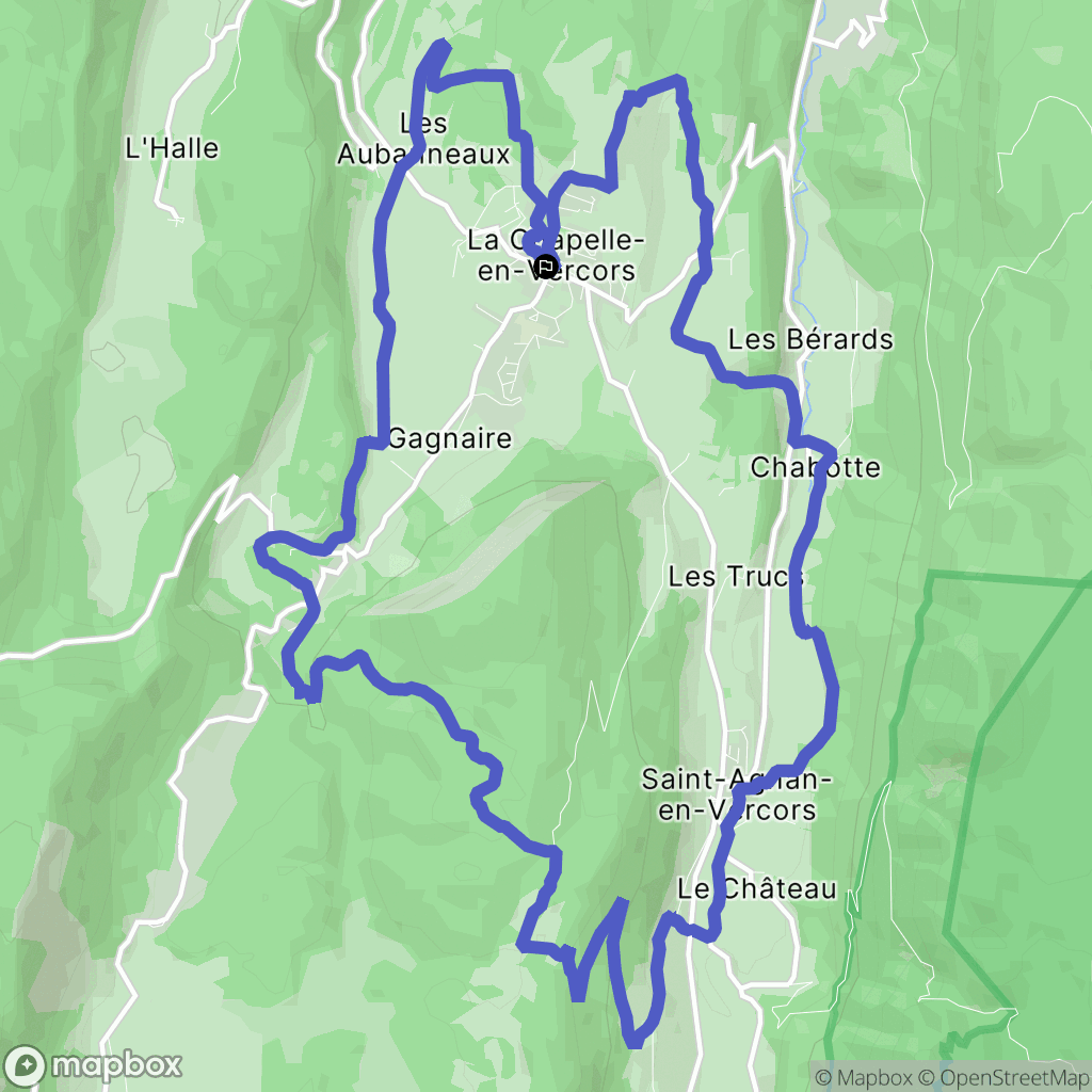 La Chapelle-en-Vercors : carte du parcours de randonnée - France