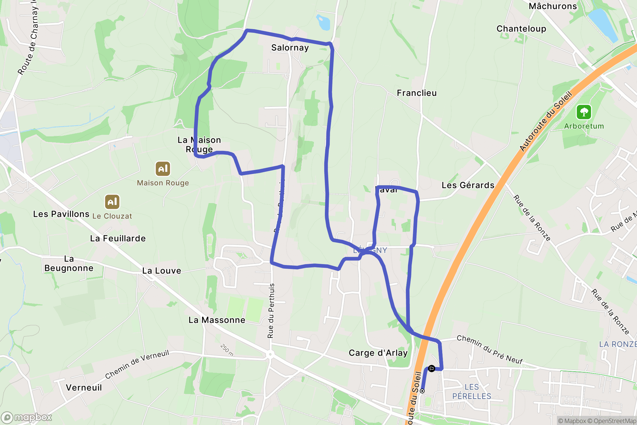 Charnay-lès-Mâcon : carte du parcours de randonnée - France