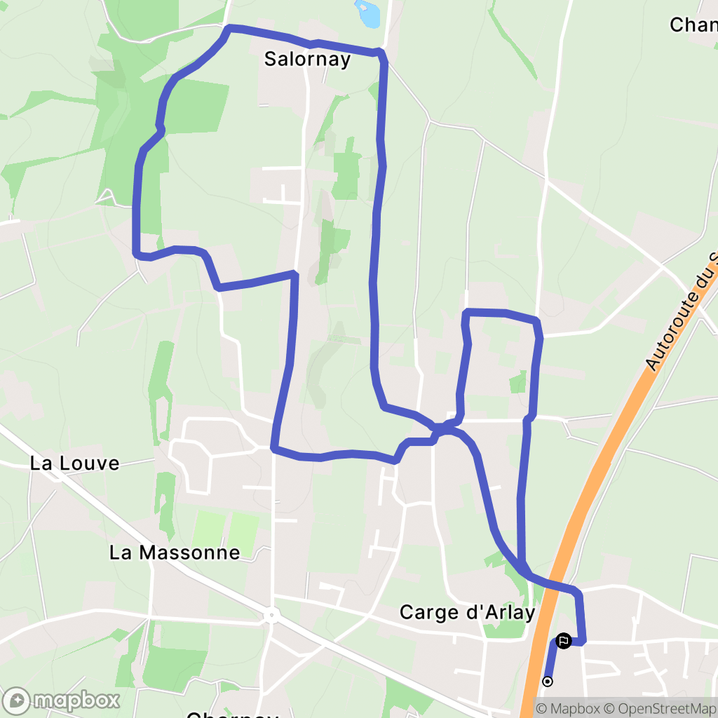 Charnay-lès-Mâcon : carte du parcours de randonnée - France