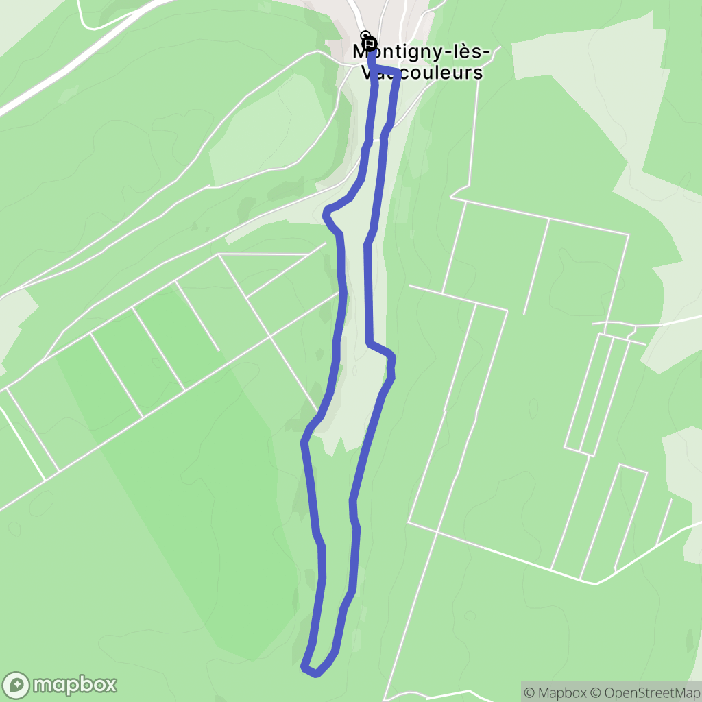 Montigny-lès-Vaucouleurs : carte du parcours de randonnée - France