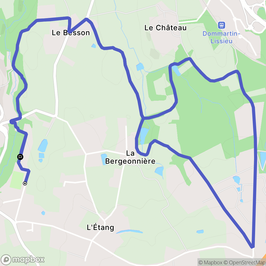 Dommartin : carte du parcours de randonnée - France