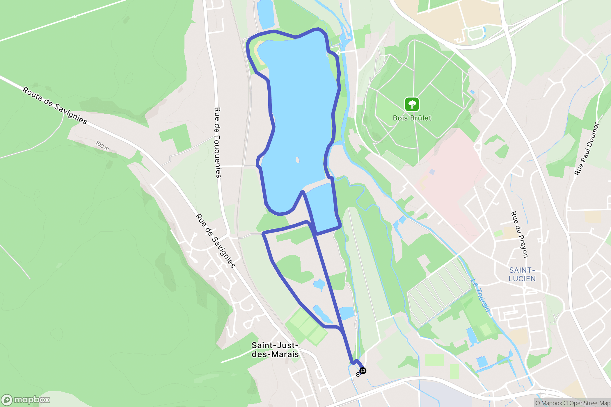 Beauvais : carte du parcours de randonnée - France