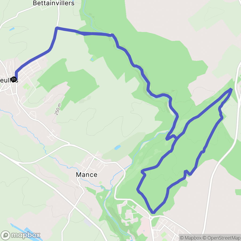 Val de Briey : carte du parcours de randonnée - France