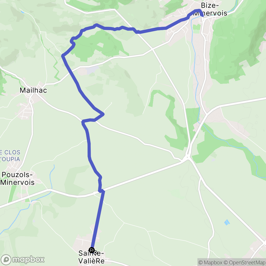 Sainte-Valière : carte du parcours de randonnée - France