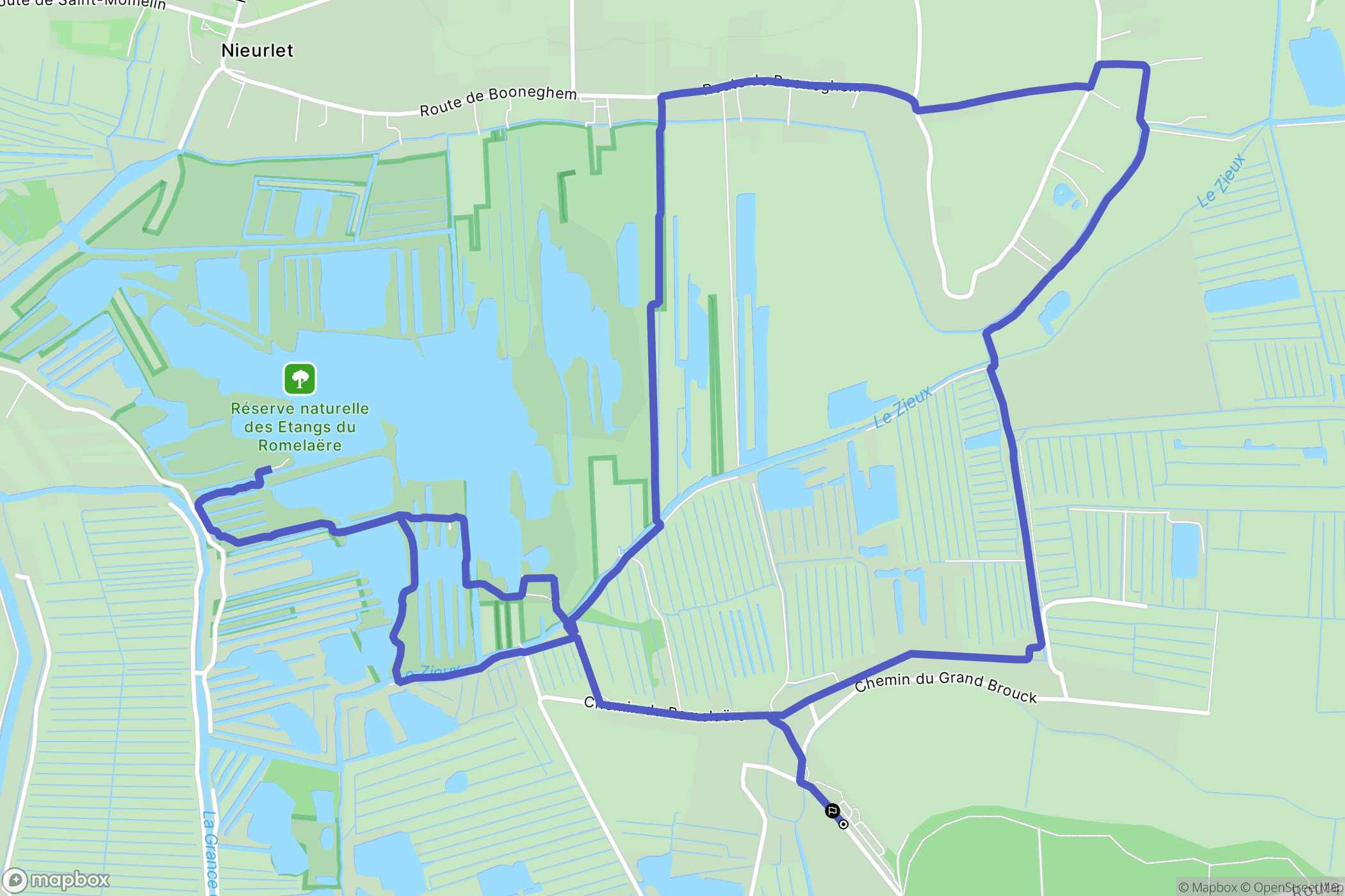 Clairmarais : carte du parcours de randonnée - France