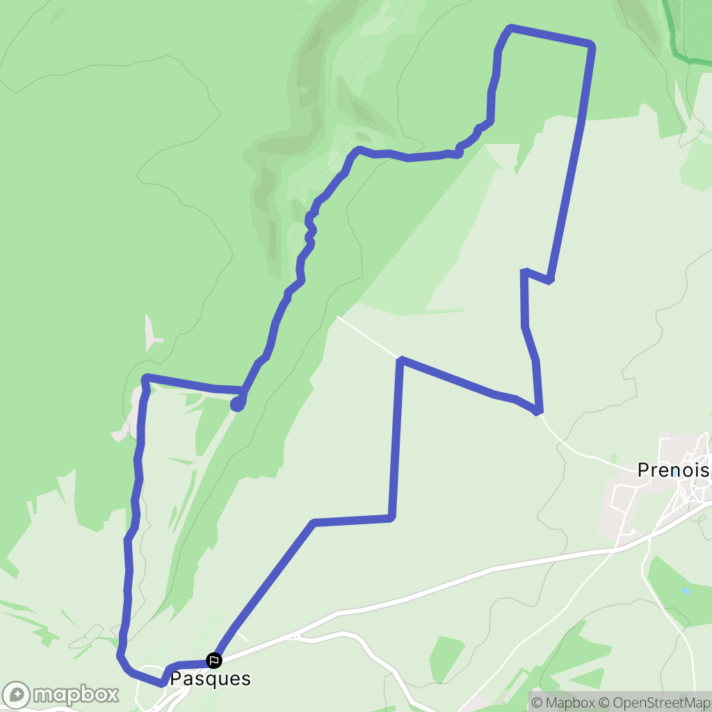 Pasques : carte du parcours de randonnée - France