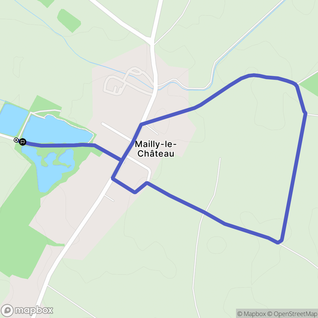 Les Maillys : carte du parcours de randonnée - France