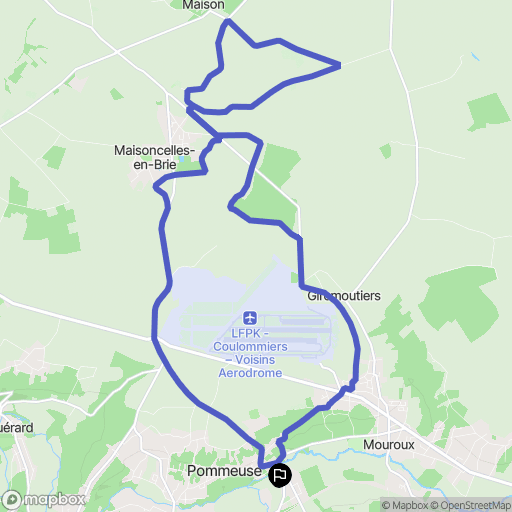 Pommeuse : carte du parcours de randonnée - France