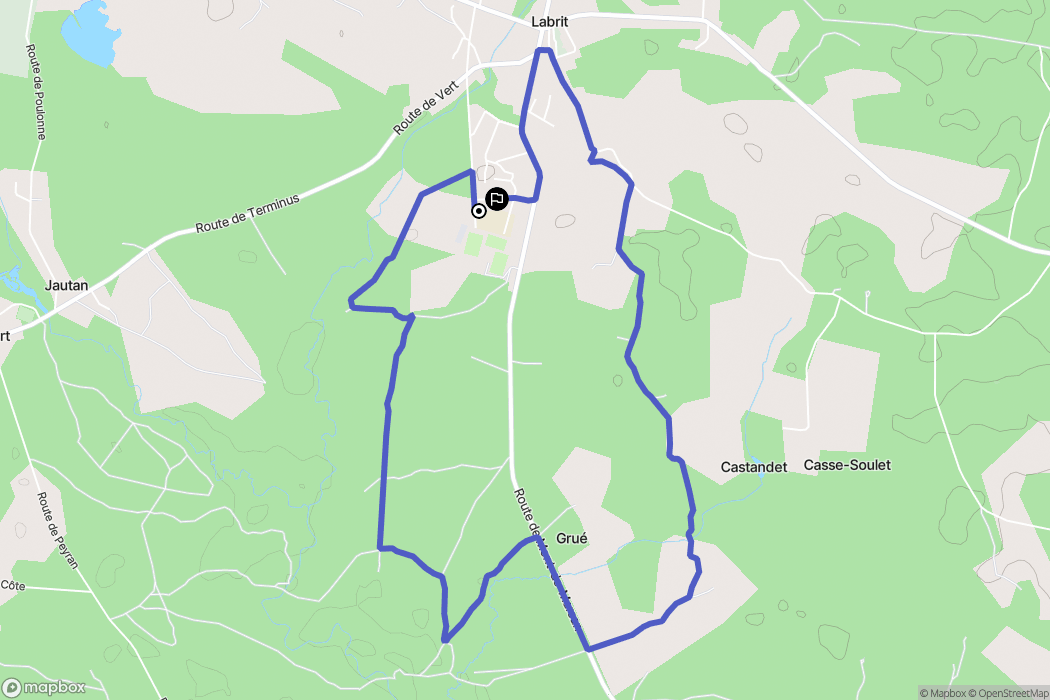 Labrit : carte du parcours de randonnée - France