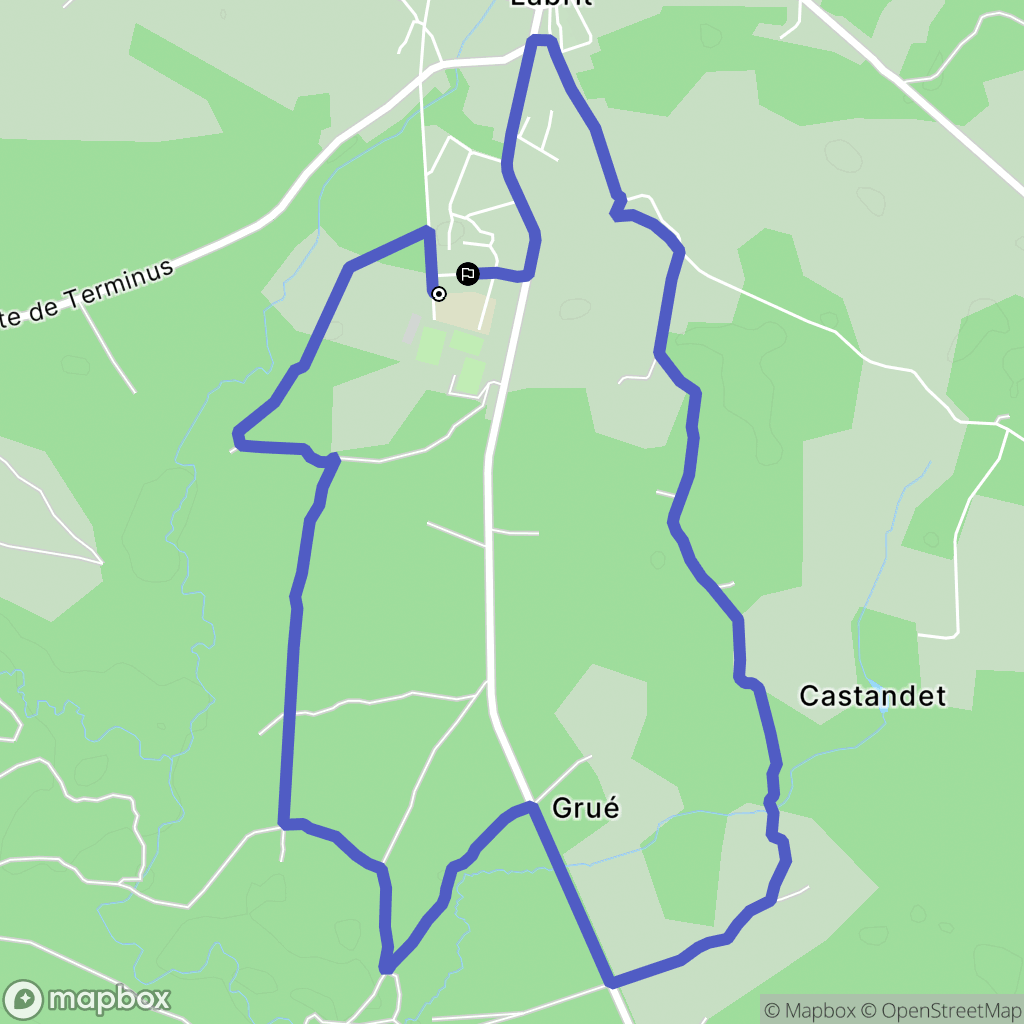 Labrit : carte du parcours de randonnée - France