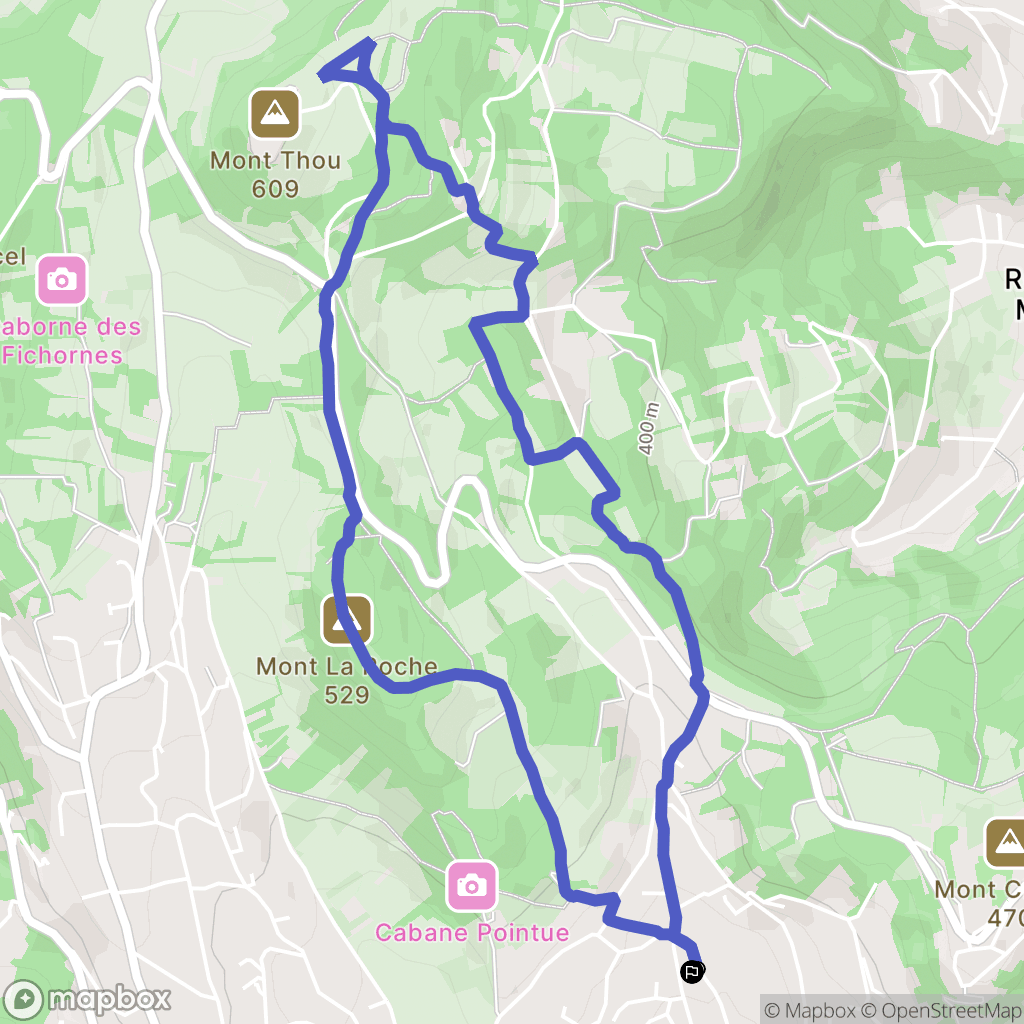 Saint Cyr au Mont D'Or : carte du parcours de randonnée - France