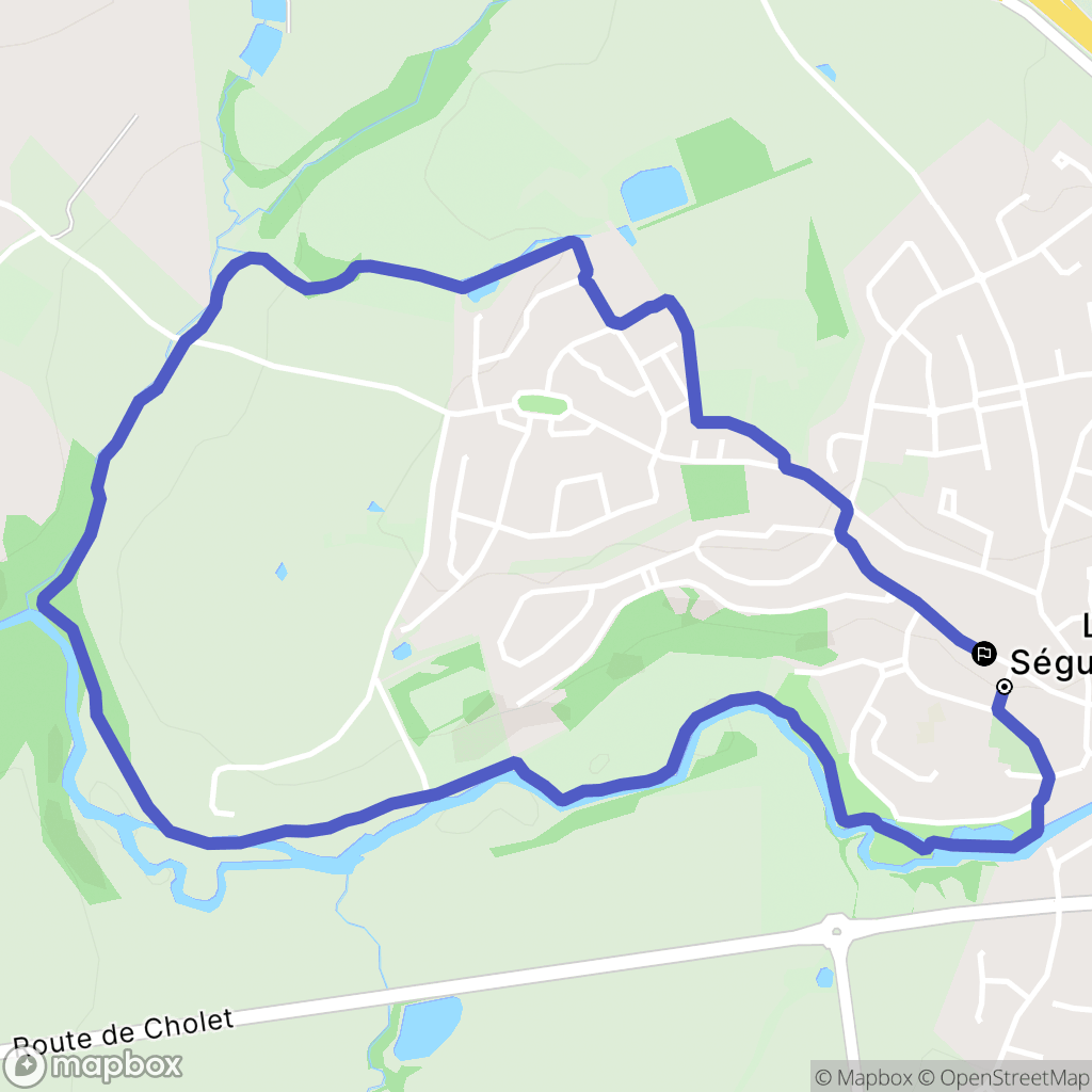 La Séguinière : carte du parcours de randonnée - France
