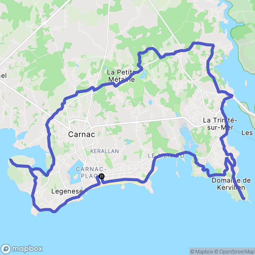 Carnac : carte du parcours de randonnée - France
