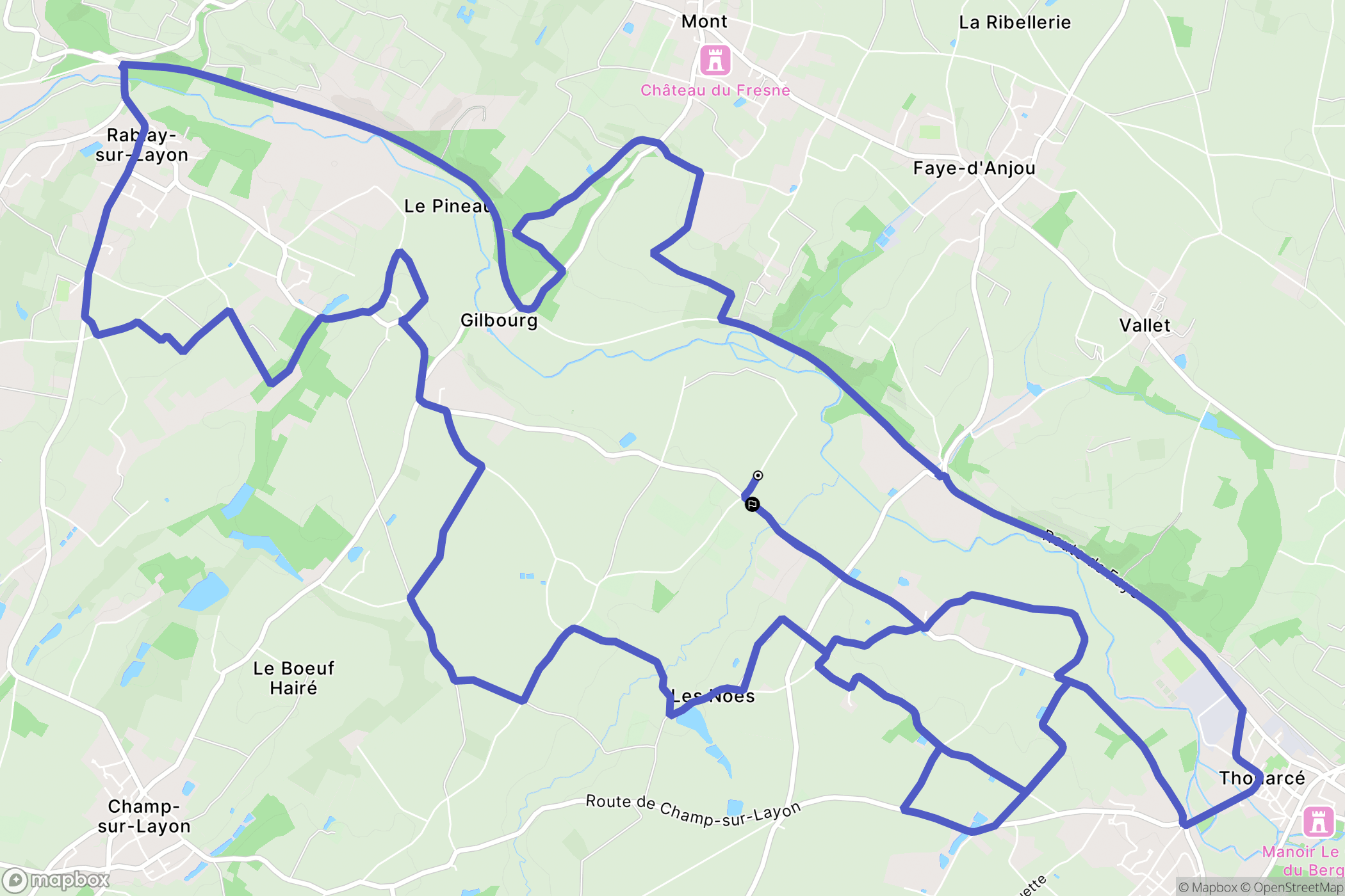 Bellevigne-en-Layon : carte du parcours de randonnée - France