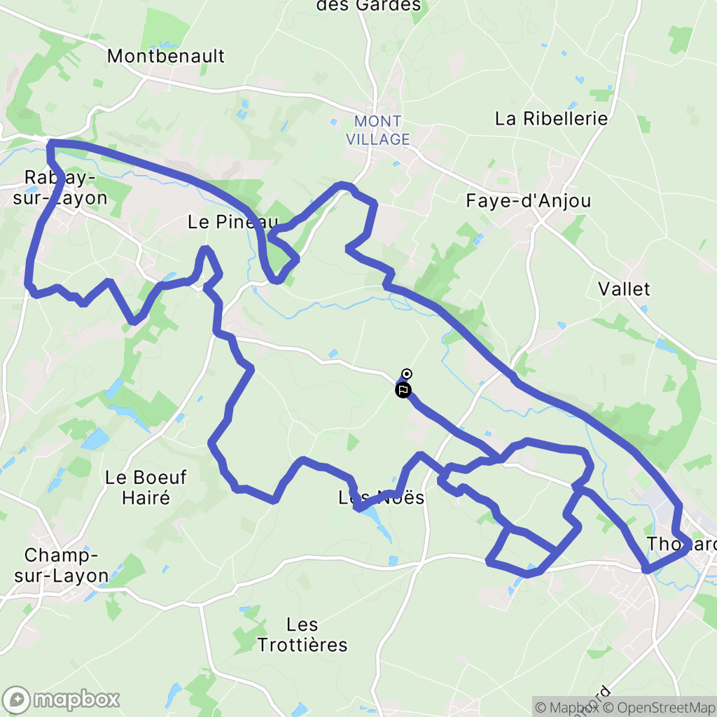 Bellevigne-en-Layon : carte du parcours de randonnée - France