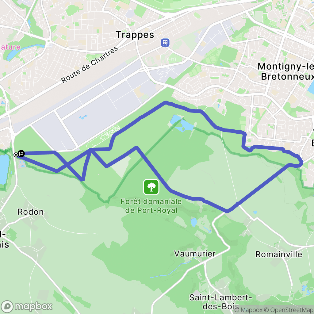 Élancourt : carte du parcours de randonnée - France