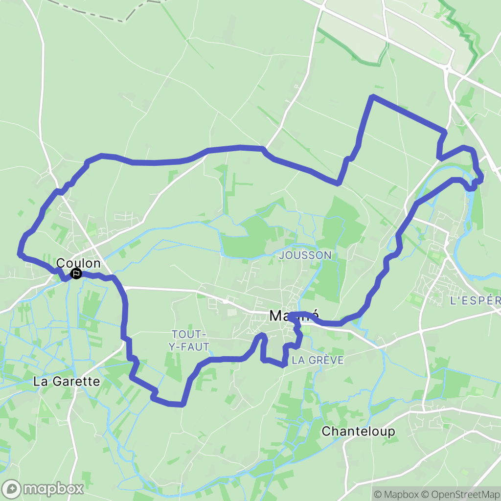 Coulon : carte du parcours de randonnée - France