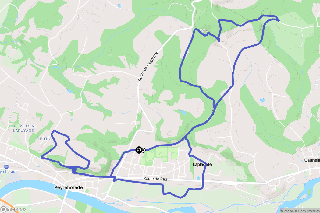 Peyrehorade : carte du parcours de randonnée - France