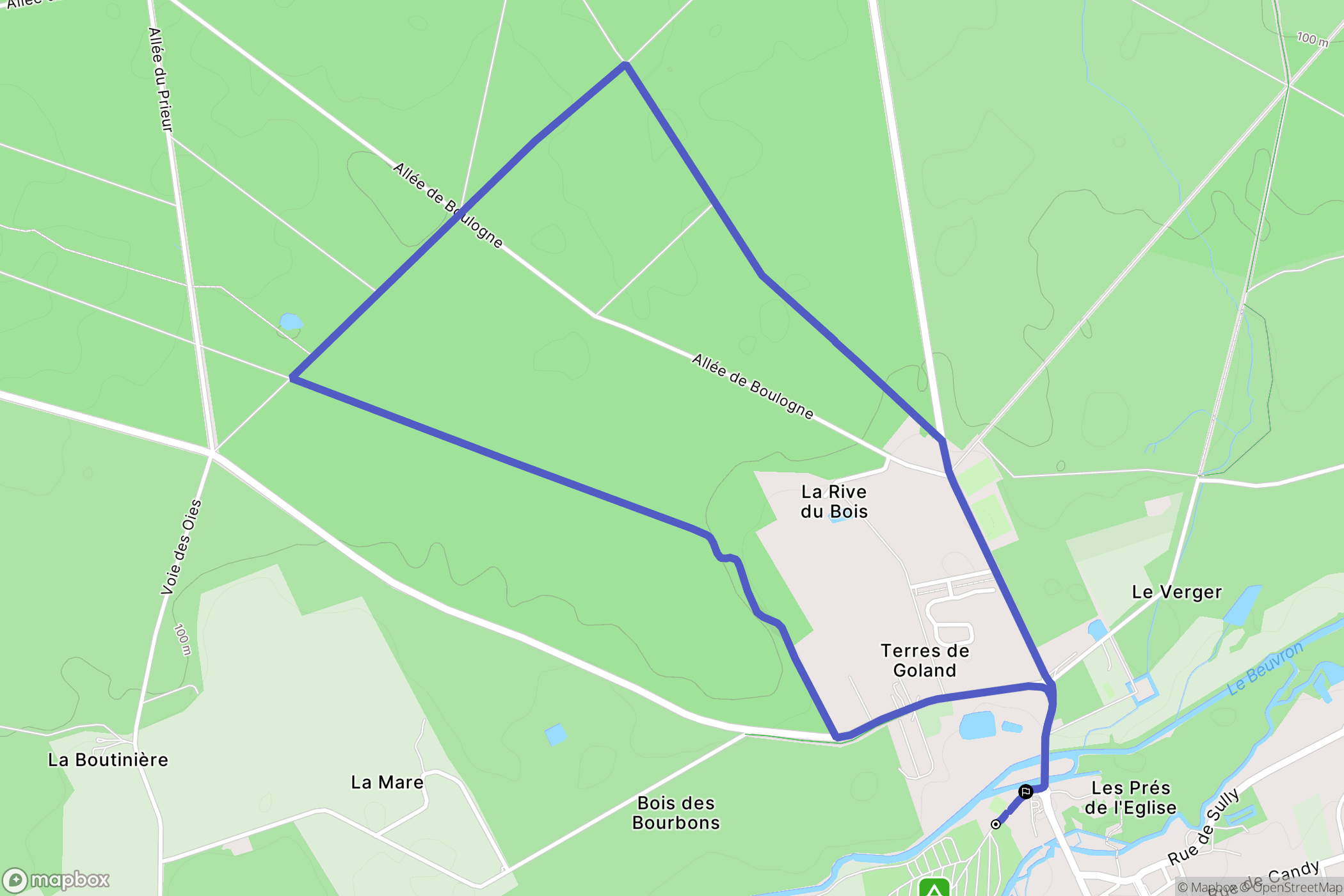 Bracieux : carte du parcours de randonnée - France