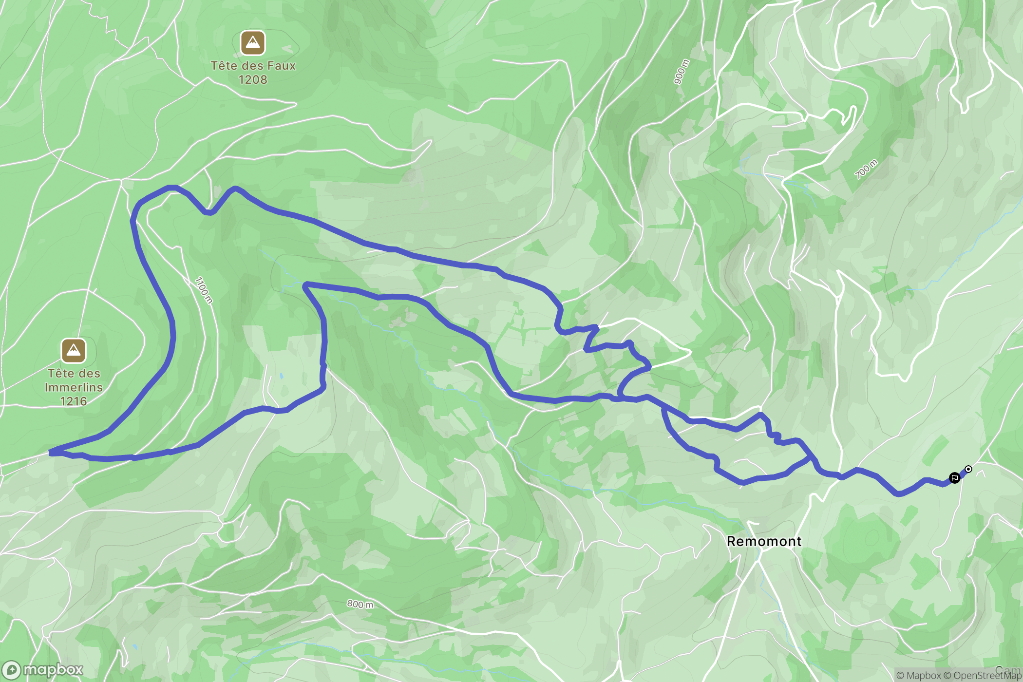 Orbey : carte du parcours de randonnée - France