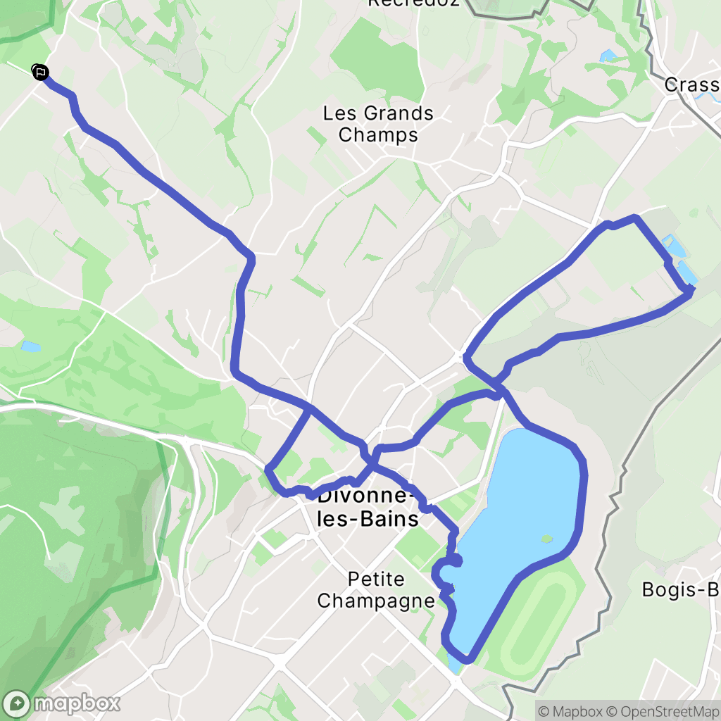 Divonne-les-Bains : carte du parcours de randonnée - France