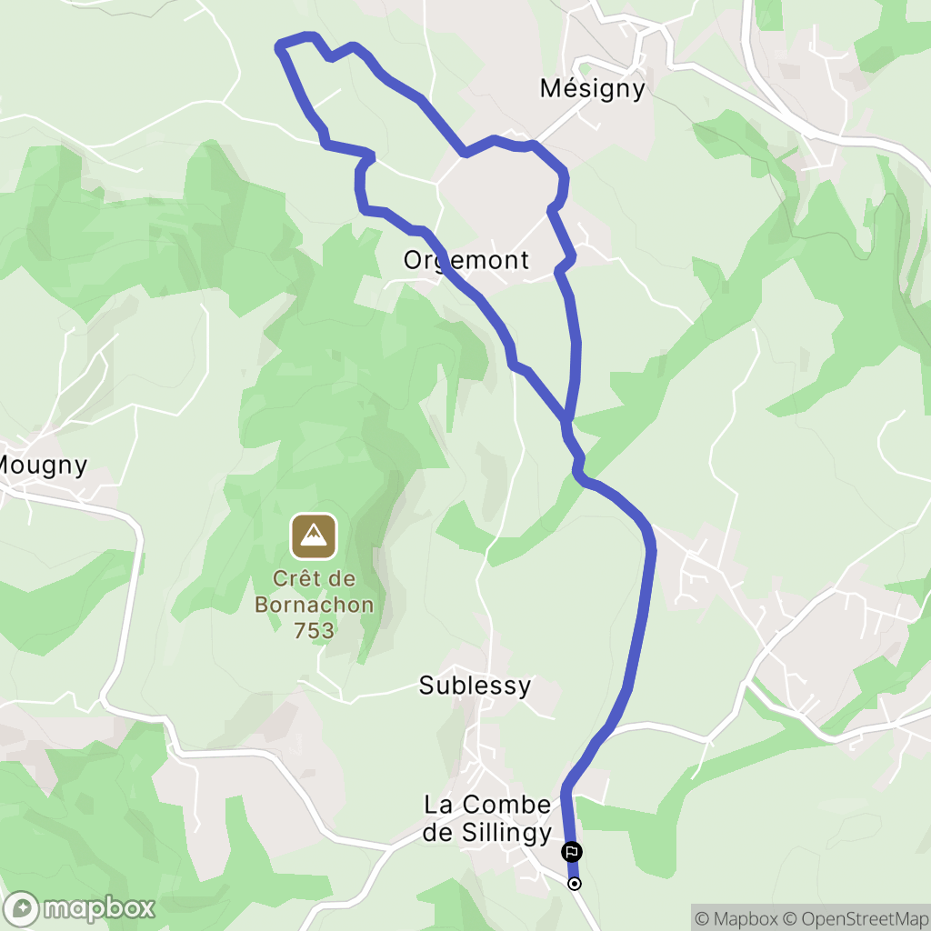 Sillingy : carte du parcours de randonnée - France