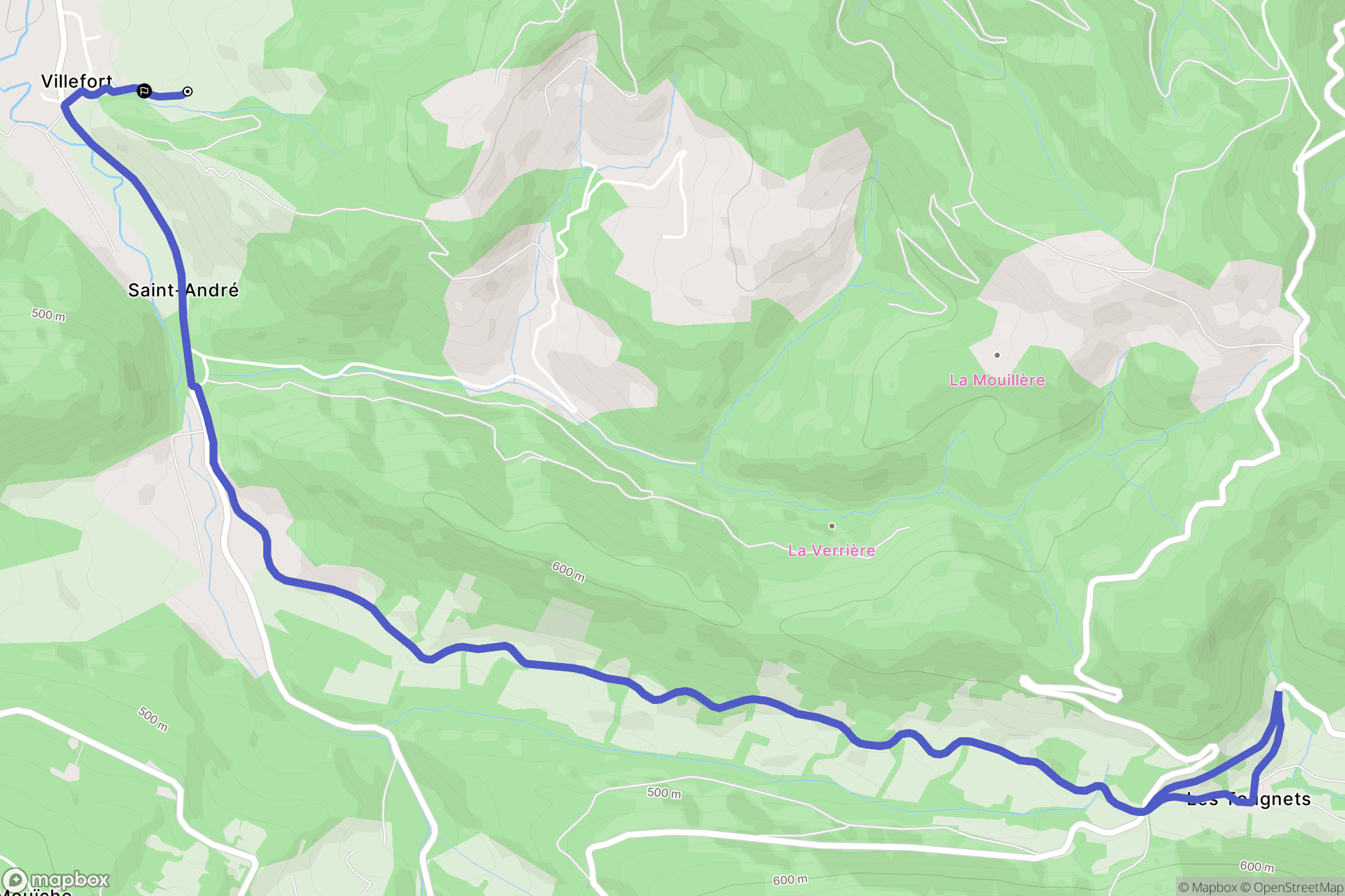Villefort : carte du parcours de randonnée - France