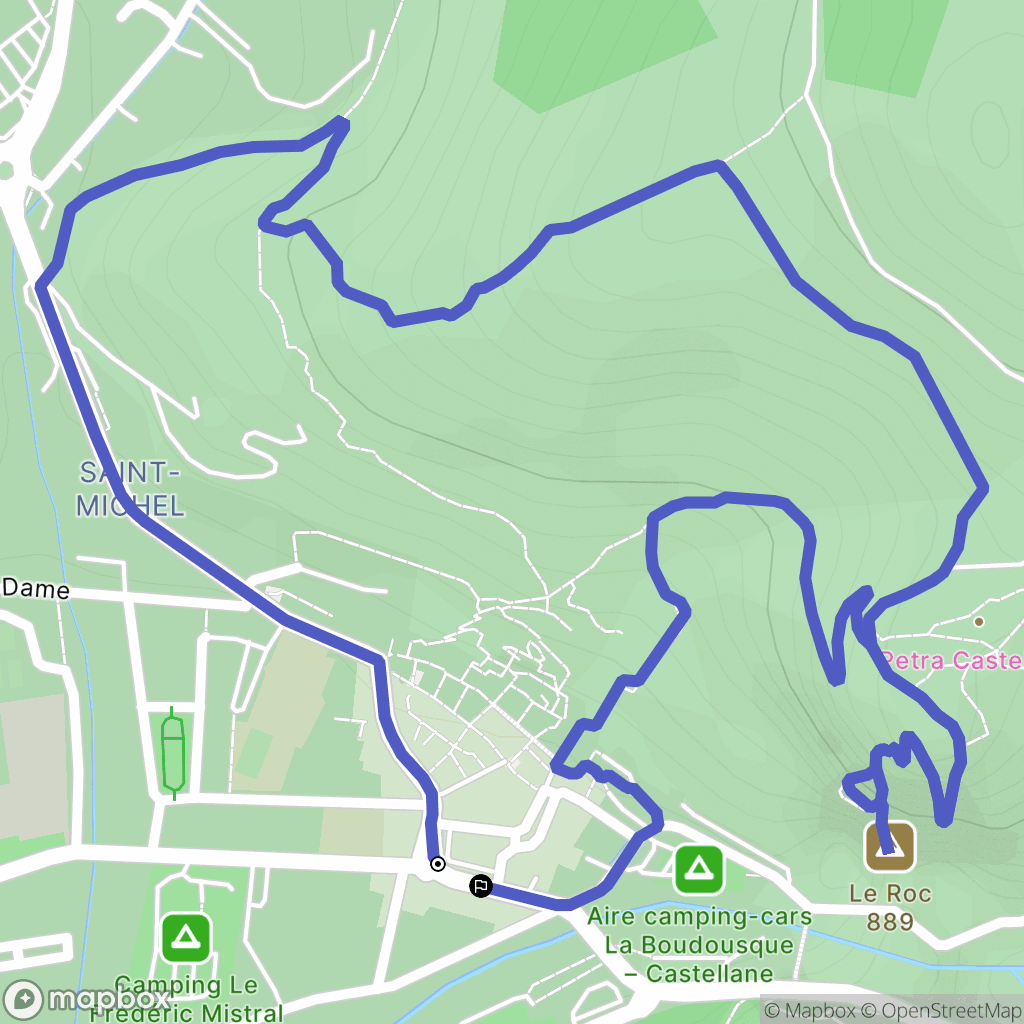 Castellane : carte du parcours de randonnée - France
