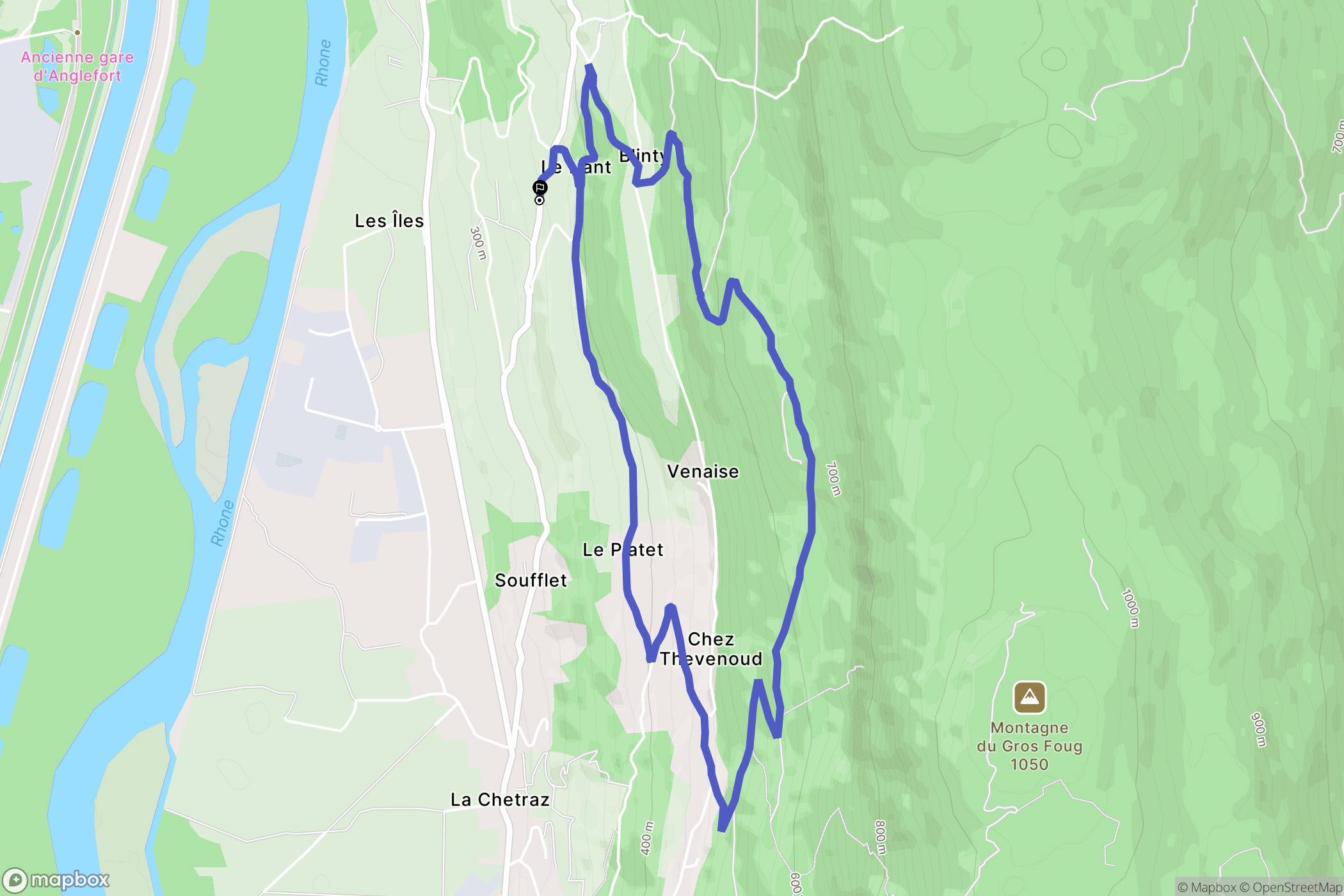 Motz : carte du parcours de randonnée - France
